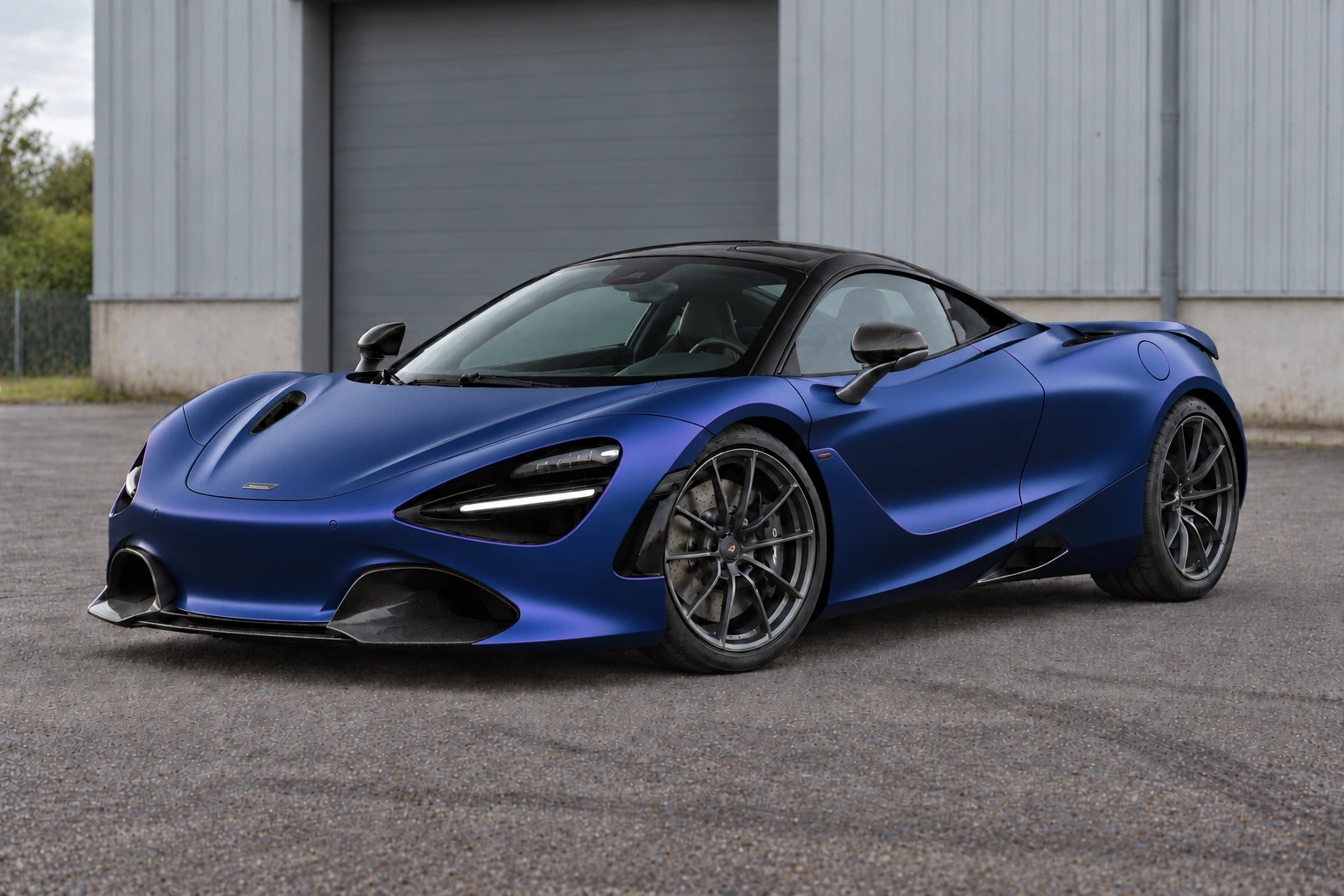 Idée de covering bleu satiné sur une McLaren.